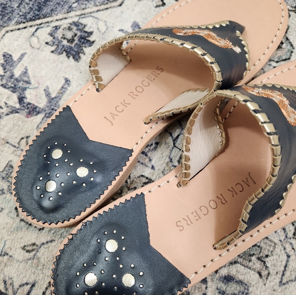 Jack Rodgers Cocker Spaniel embroidered Sandals - Picture 3 of 4
